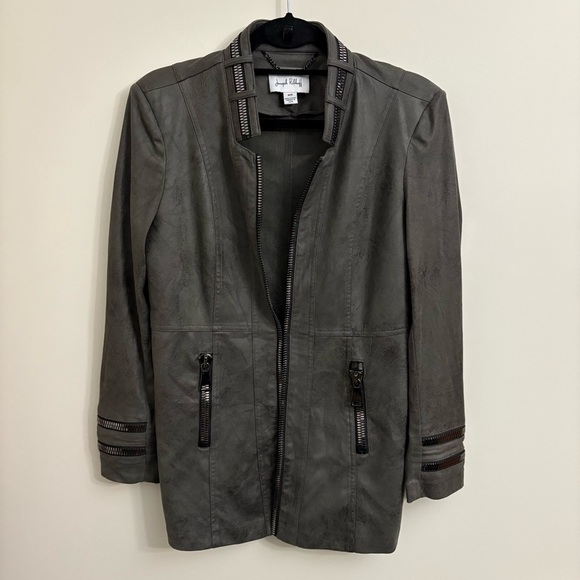 Joseph Ribkoff Jackets & Blazers - Joseph Ribkoff Charcoal Jacket with Zipper Accents